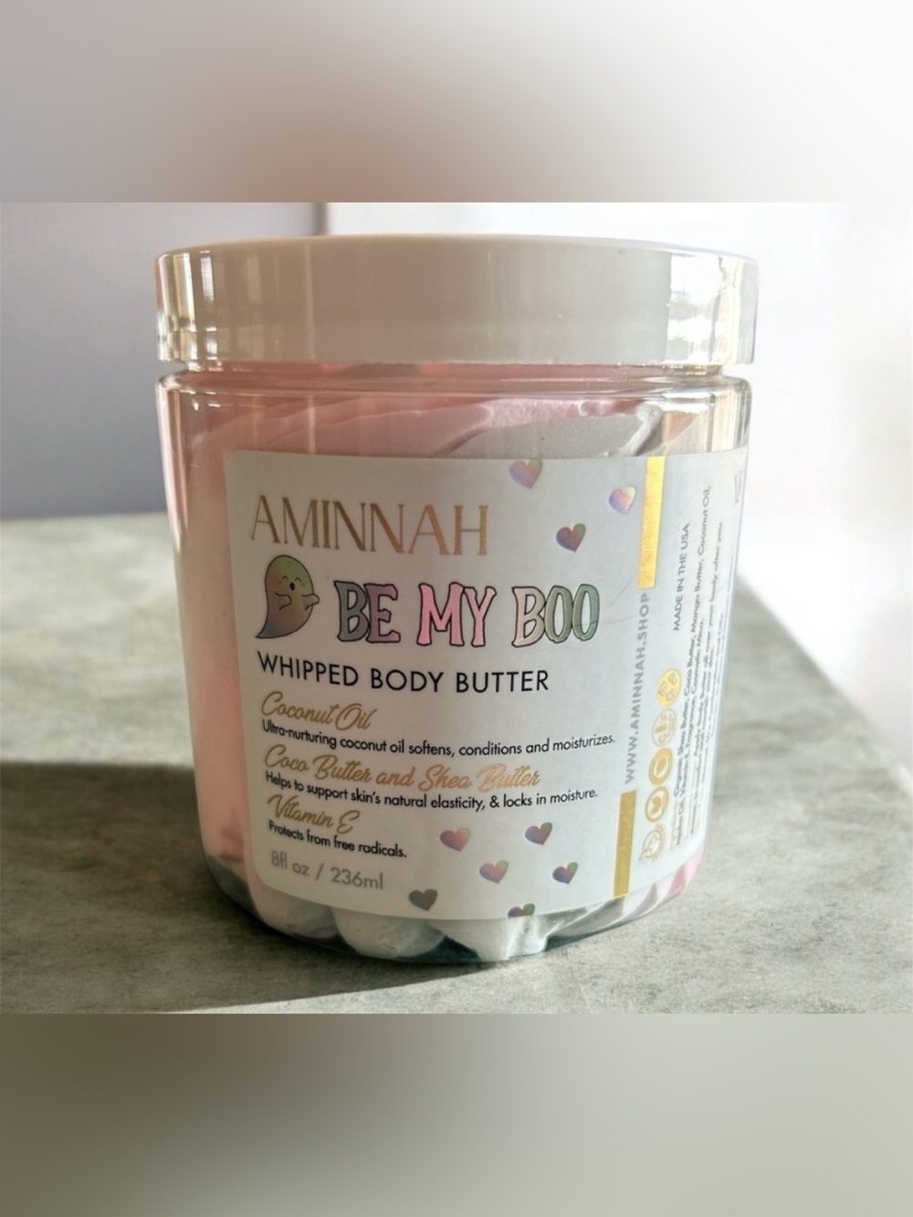 Aminnah Be My Boo Whipped Body Butter - Pink & White